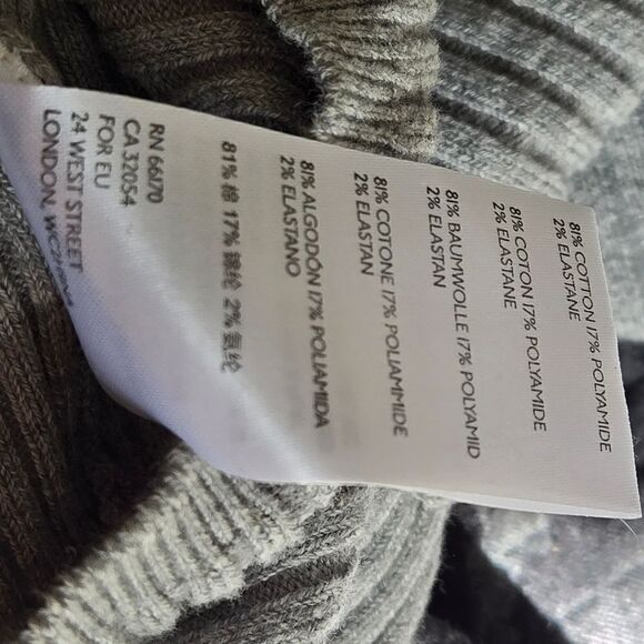 Urban Outfitters Cropped Gray Rib Knit Y2K Henley Style Bell Sleeve Sweater Top - Picture 7 of 7